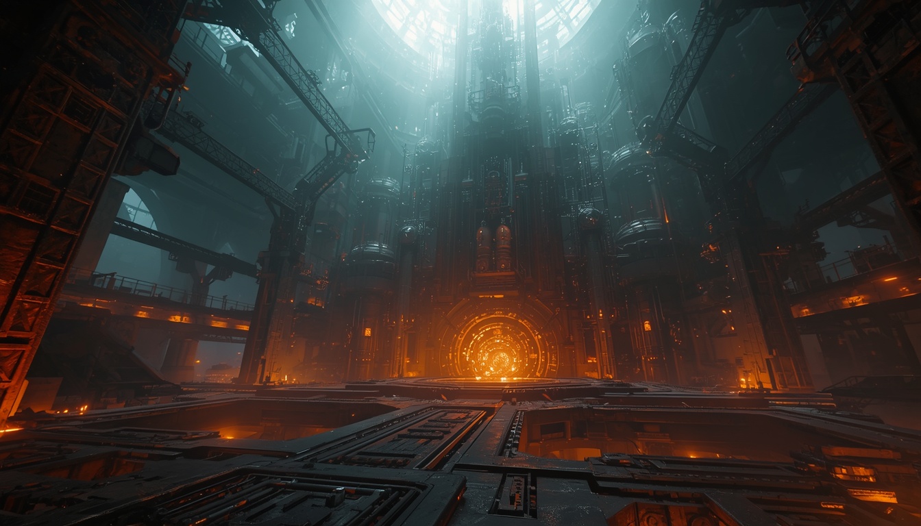 The Trench Anomaly key art — an ancient reactor awakening deep beneath an industrial abyss.